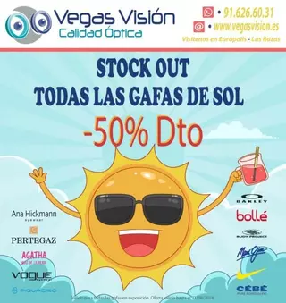 STOCK OUT! Todas las gafas de sol -50% Dto.