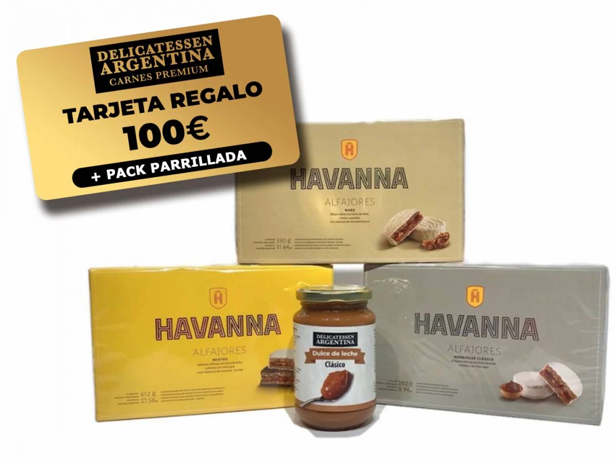 3 Tarjetas Regalo de 100€ en productos premium + Parrillada Barbacoa de Delicatessen Argentina 