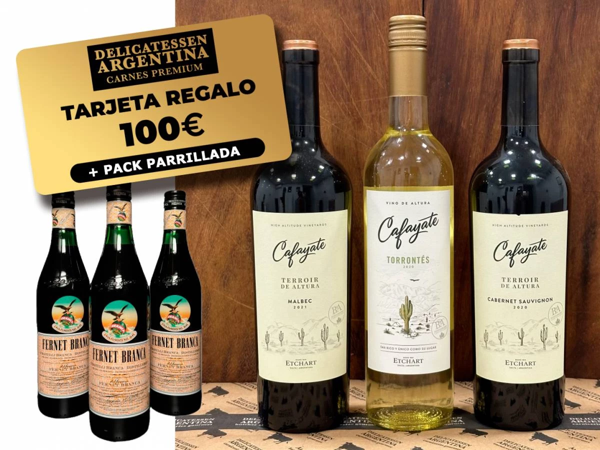 3 Tarjetas Regalo de 100€ en productos premium + Parrillada Barbacoa de Delicatessen Argentina 