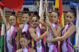 El equipo Alevín del Club Rítmica Pozuelo, Subcampeonas de España