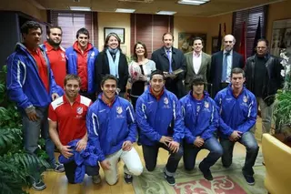 La alcaldesa recibe al equipo de División de Honor del Club de Rugby CRC Pozuelo Madrid