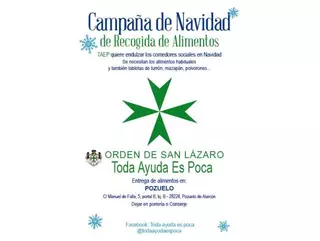 "Toda Ayuda es Poca" inicia su campaña navideña de recogida de alimentos en Pozuelo de Alarcón