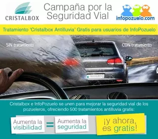 Cristalbox e InfoPozuelo.com regalan 500 tratamientos antilluvia para mejorar la seguridad vial de los pozueleros