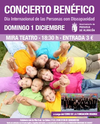 Concierto benéfico para conmemorar el Día Internacional de las Personas con Discapacidad, el domingo 1 de Diciembre en Pozuelo