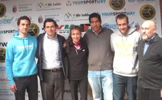Dos padrinos olímpicos, Elena Espeso y el ‘Pájaro’ Rodríguez, en la presentación de Pozuelo Corre por el Sáhara