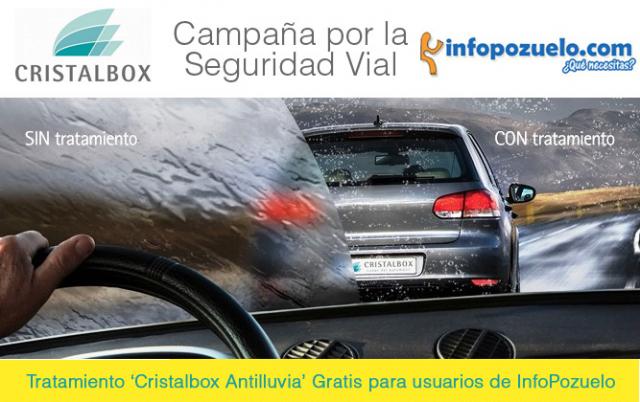 Cristalbox e InfoPozuelo.com regalan 500 tratamientos antilluvia para mejorar la seguridad vial de los pozueleros