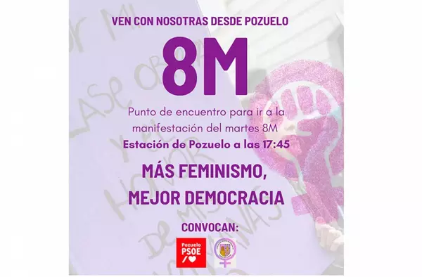 Los socialistas lanzan un llamamiento para que los vecinos de Pozuelo se unan a la manifestación por el 8 de marzo 