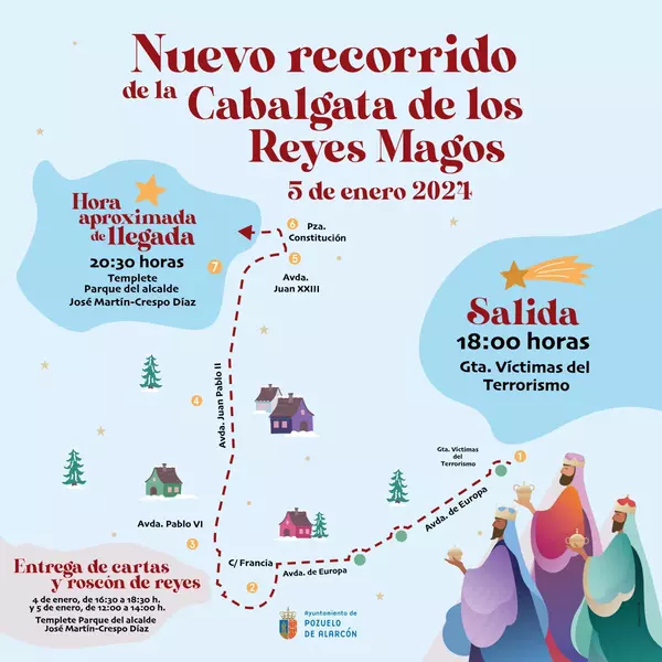 Los Reyes Magos de Oriente recorrerán Pozuelo desde la Avenida de Europa hasta el Parque Alcalde José Martín- Crespo Díaz