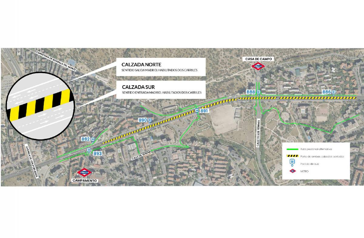 La A-5 reduce sus carriles a la mitad: primeros pasos para su soterramiento