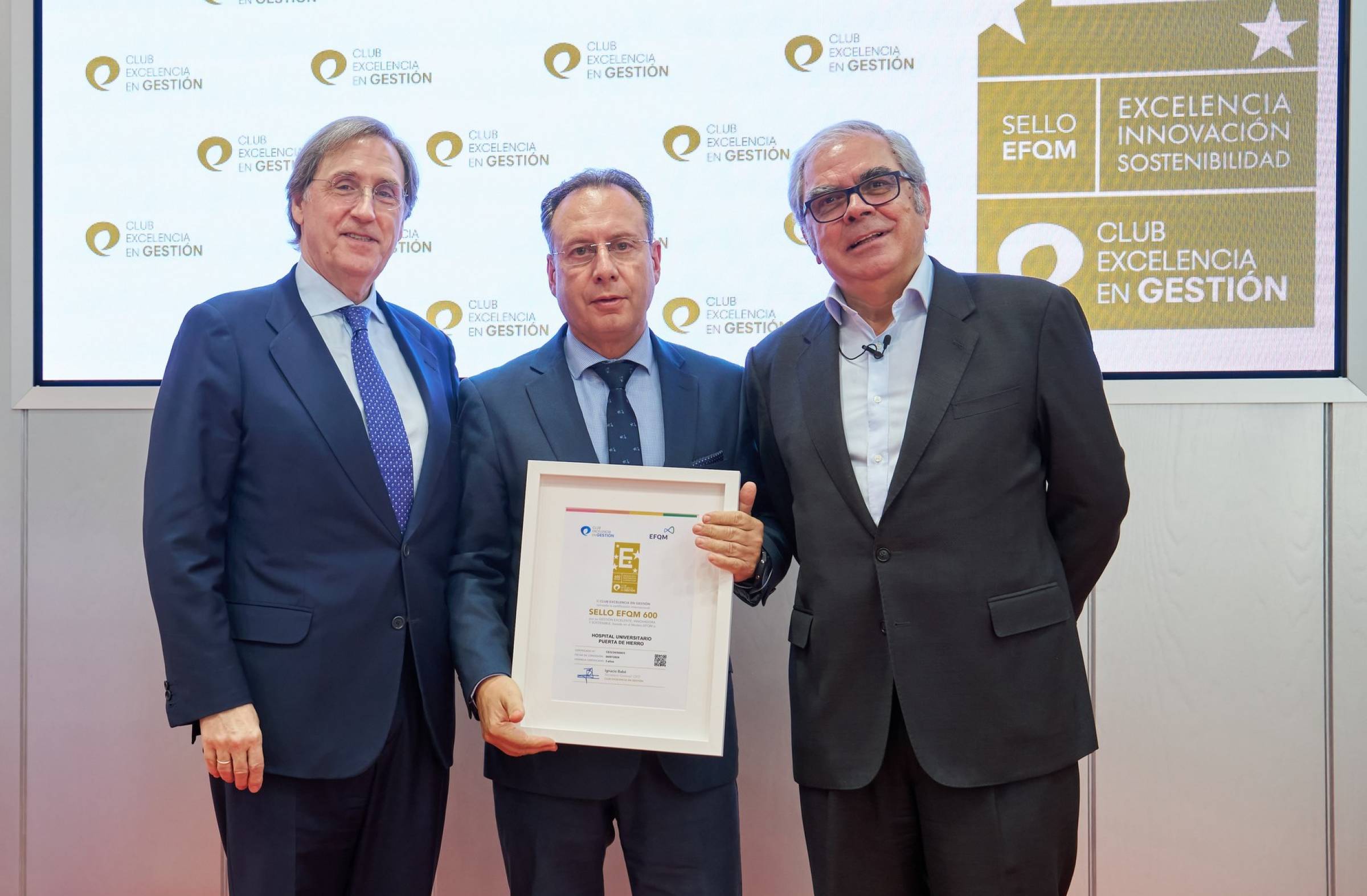 El Hospital Puerta de Hierro revalida el sello de calidad EFQM 600+ por su gestión excelente, innovadora y sostenible