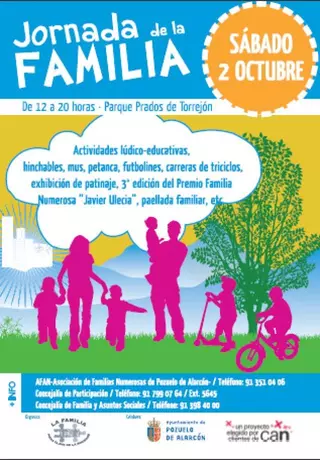 El Ayuntamiento de Pozuelo organiza un año más la Jornada de la Familia, 2 de octubre en el Parque Prados de Torrejón. 
